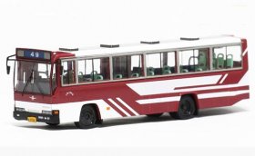 1:76 Scale Wine Red ShangHai NO. 49 Route Bus Model