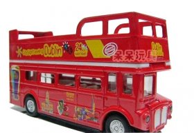 Pull-Back Kids Red Dublin City Sightseeing Double-decker Bus Toy
