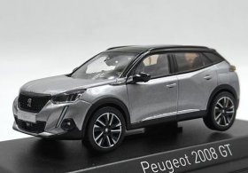 Black / Gray 1:43 Scale NOREV Diecast Peugeot 2008 GT SUV Model