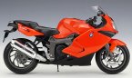 Kids 1: 10 Scale Welly Orange / White BMW K1300S Motor Toy