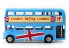 1:50 Scale Red / Blue Diecast London Double Decker Bus Toy