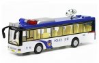 Kids Blue-White Police Diecast City Bus Toy