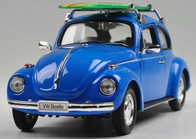 Black / Red / Blue 1:24 Scale Welly Diecast VW Beetle Model