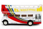 1:50 Scale Red-White Kids Diecast London Tour Bus Toy