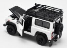 White / Green 1:24 Welly Diecast Land Rover Defender Model