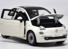 1:24 Scale White Bburago Diecast Fiat 500 Model