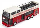 Opening Doors Red-Creamy White Plastic R/C Double Decker Bus Toy