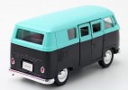 Kids Blue-Black Welly 1:36 Scale Diecast 1963 VW T1 Bus Toy