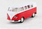 Pull-Back Kids Red / Yellow / Green Diecast VW Bus Toy