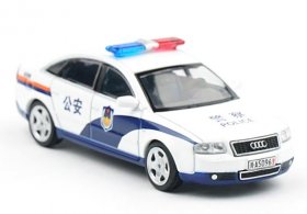 White 1:64 Scale Police Diecast Audi A6 C5 Car Model