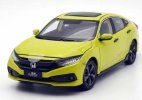 Yellow 1:18 Scale Diecast 2019 Honda Civic Car Model