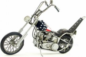 Handmade Medium Scale Tinplate 1969 Harley Davidson Model