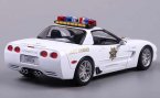 White 1:18 Scale Police Diecast Chevrolet Corvette Z06 Model