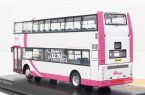 1:76 Scale White-Pink CMNL Alexander Double Decker Bus Model