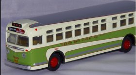 1:50 Scale White-Green Corgi U.S. GM4507 Olds Style Bus Model