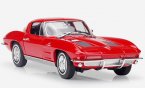Red / Blue 1:24 Welly Diecast 1963 Chevrolet Corvette Model