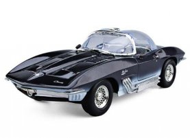 Black 1:18 MotorMax Diecast 1961 Corvette Mako Shark Model