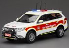 White-Red 1:43 Fire Dept. Diecast Mitsubishi Outlander SUV Model