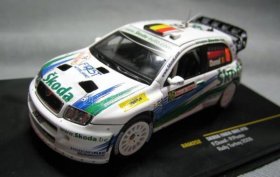 White 1:43 Diecast NO.16 IXO Skoda Fabia 2006 WRC Model