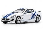 1:64 Scale White-Blue Diecast Maserati GranTurismo Model