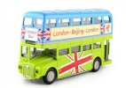 1:50 Scale Orange / Blue Diecast London Double Decker Bus Toy