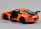 1:36 Scale Orange Welly Diecast Porsche 911 GT3 RS Toy
