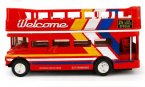 1:50 Scale Red-White Kids Diecast London Tour Bus Toy