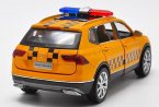 Kids 1:32 Scale Yellow Police Diecast VW Tiguan L SUV Toy