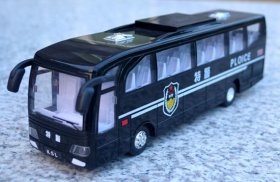 Black Kids Plastic Police Tour Bus Toy