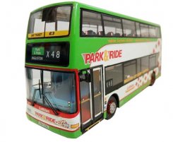 White-Green 1:76 Scale CMNL Double-Decker Bus Model