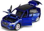 1:36 Scale Blue / White / Green Diecast Jaguar F-Pace SUV Toy