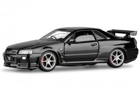 Kids 1:32 Scale Blue /Black Diecast Nissan Skyline GT-R R34 Toy