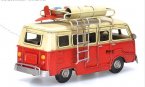 Red Small Size Tinplate Vintage VW Bus Model