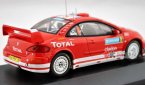 Red 1:43 Scale IXO Diecast Peugeot 307 WRC Model