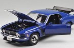 Blue / Red 1:18 Welly Diecast 1970 Ford Mustang Boss 302 Model