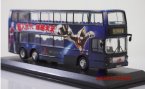 1:76 Scale Purple CMNL HongKong Ultraman Double-decker Bus Model