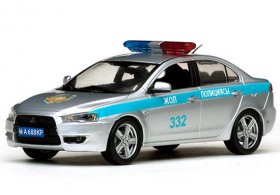 1:43 Silver Kazakhstan Police Diecast Mitsubishi Lancer Model