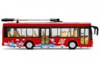 Red / Yellow / Blue Kids Diecast Trolley Bus Toy