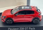 Red 1:43 Scale NOREV Diecast Peugeot 208 GT Pack Model