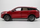 Red 1:18 Scale Diecast 2018 BYD Tang DM SUV Model