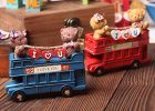 Red / Blue Resin Saving Box London Double Decker Bus Toy