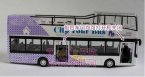 1:32 Scale White-purple Half Roof Double Decker City Tour Bus