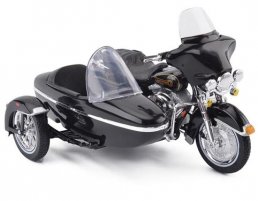 1:18 Black Diecast Harley Davidson Sidecar Model