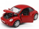 Red / Yellow 1:24 Scale Welly Diecast VW New Beetle Model