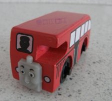 Kids Red Wooden BERTIE Bus Toy with Magnet