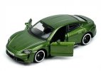 1:64 Scale Green Diecast Porsche Taycan Turbo S Model