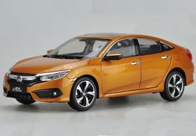 1:18 Scale Orange / Blue Diecast 2016 Honda New Civic Model