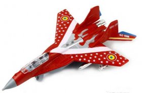 Kids Black / Red / Blue Die-Cast MiG-29 Fighter Aircraft Toy