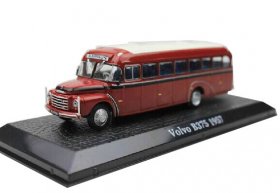 Wine Red 1:72 Scale Atlas Die-Cast Volvo B375 1957 Bus Model