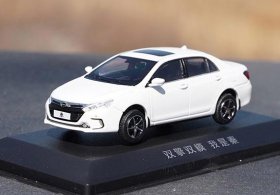 White / Orange 1:43 Scale Diecast 2014 BYD Qin Car Model